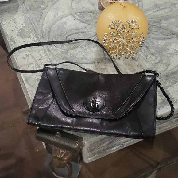 ELLIOTT LUCCA CROSSBODY BLACK LEATHER SHOILDER PURSE - Picture 1 of 5